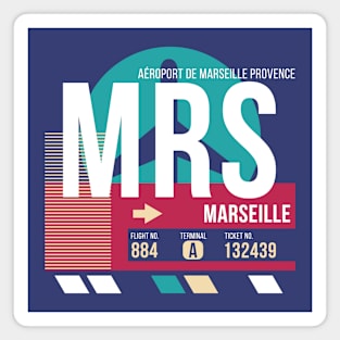 Marseille, France (MRS) Airport Code Baggage Tag Magnet